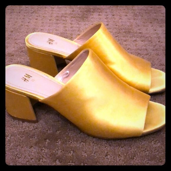 H&M Shoes - H&M yellow silk mules